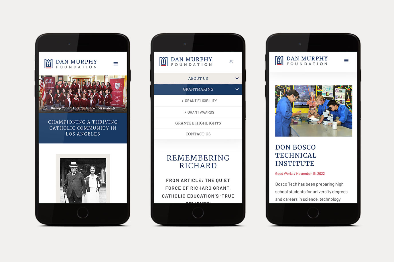 Dan Murphy Foundation – website mobile views