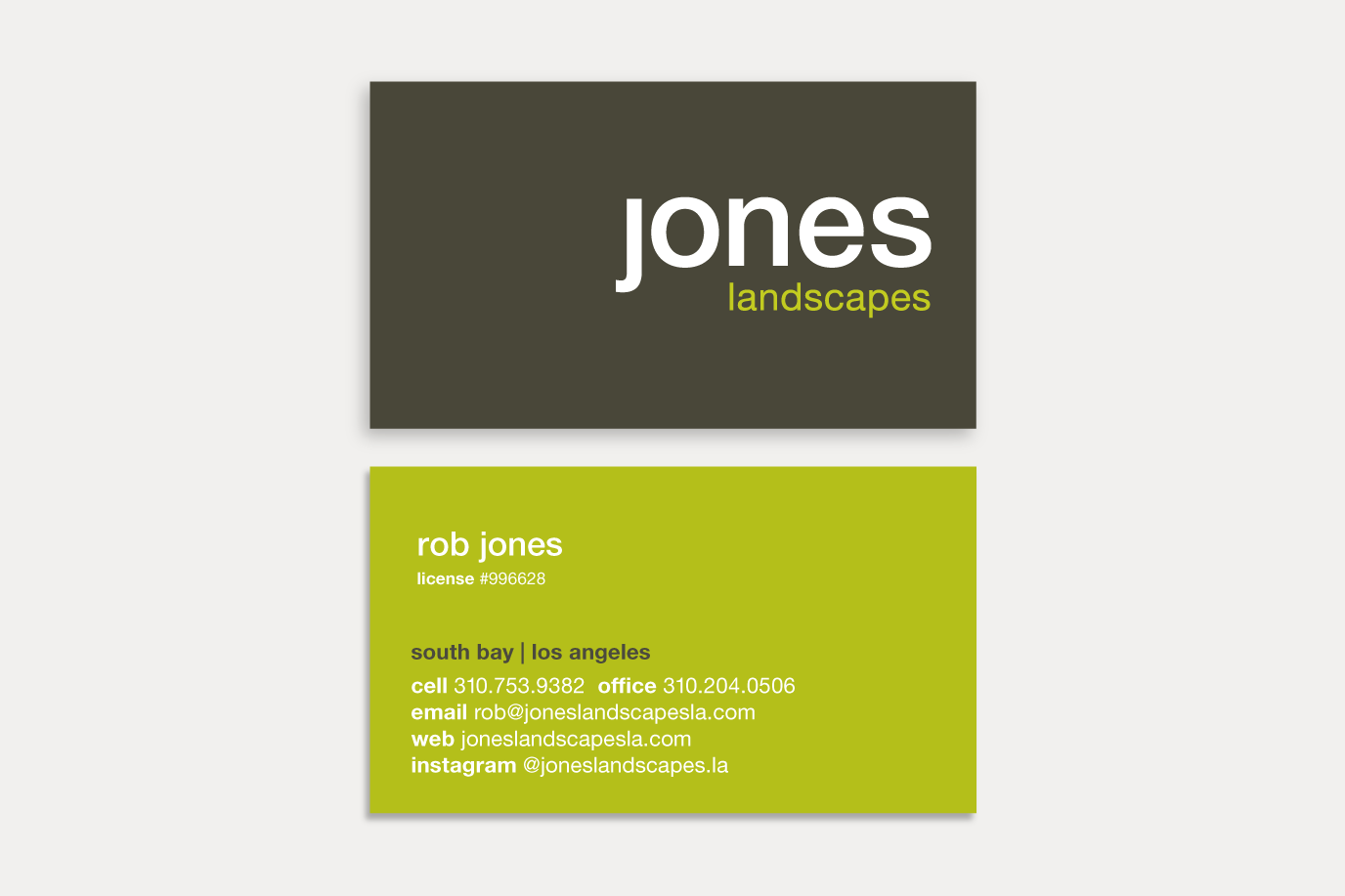 Jones Landscapes business cards