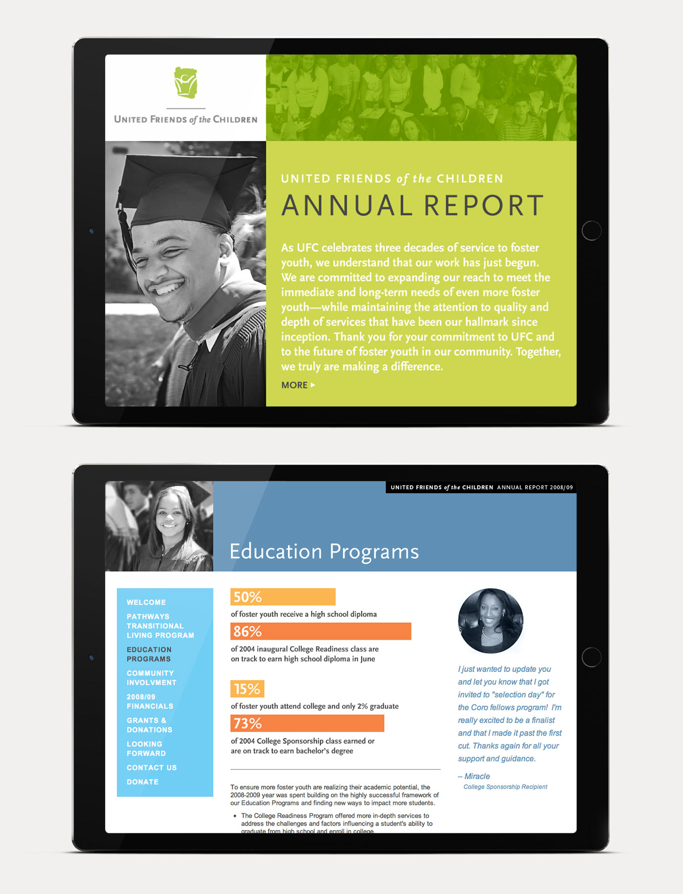 United Friends of the Children online annual reports