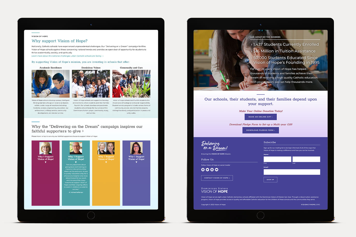 Vision of Hope - Fundraising Campaign Landing Page